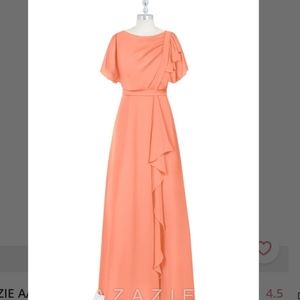Bridesmaids Dress,Coral, A-line, Azazie Women's